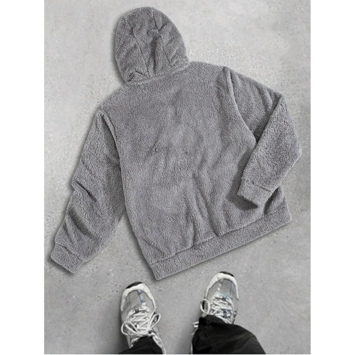Men's Plush Hooded Zip Cardigan