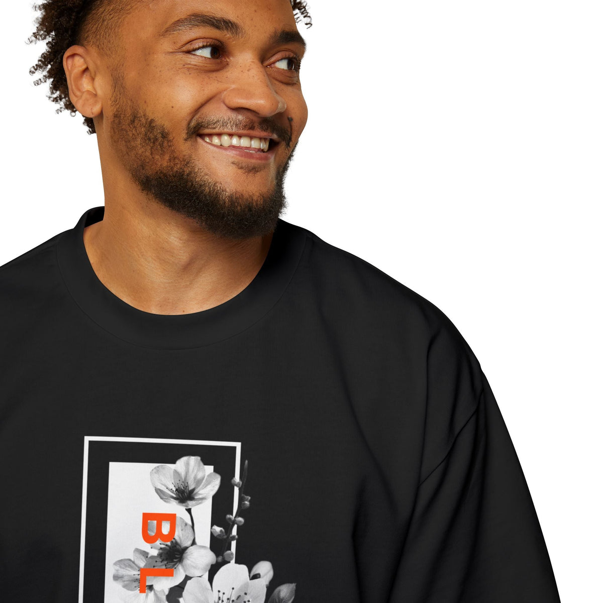 Bloom Bae Black Floral Oversized T-Shirt