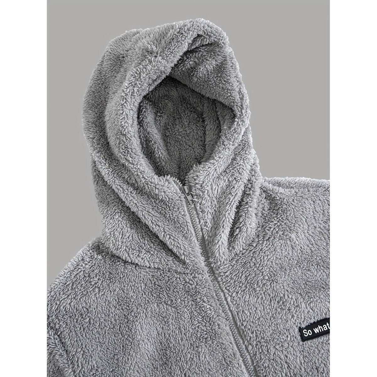 Men's Plush Hooded Zip Cardigan