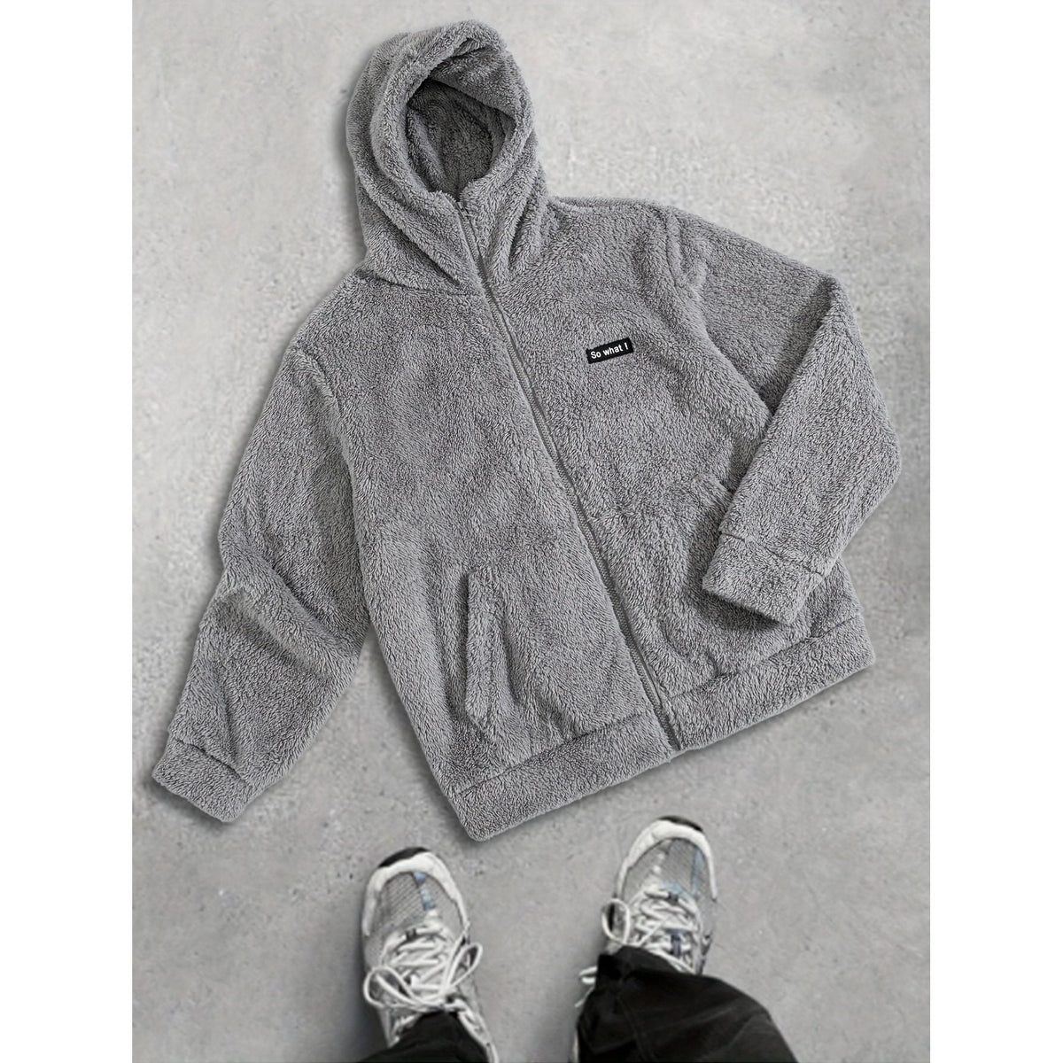 Men's Plush Hooded Zip Cardigan