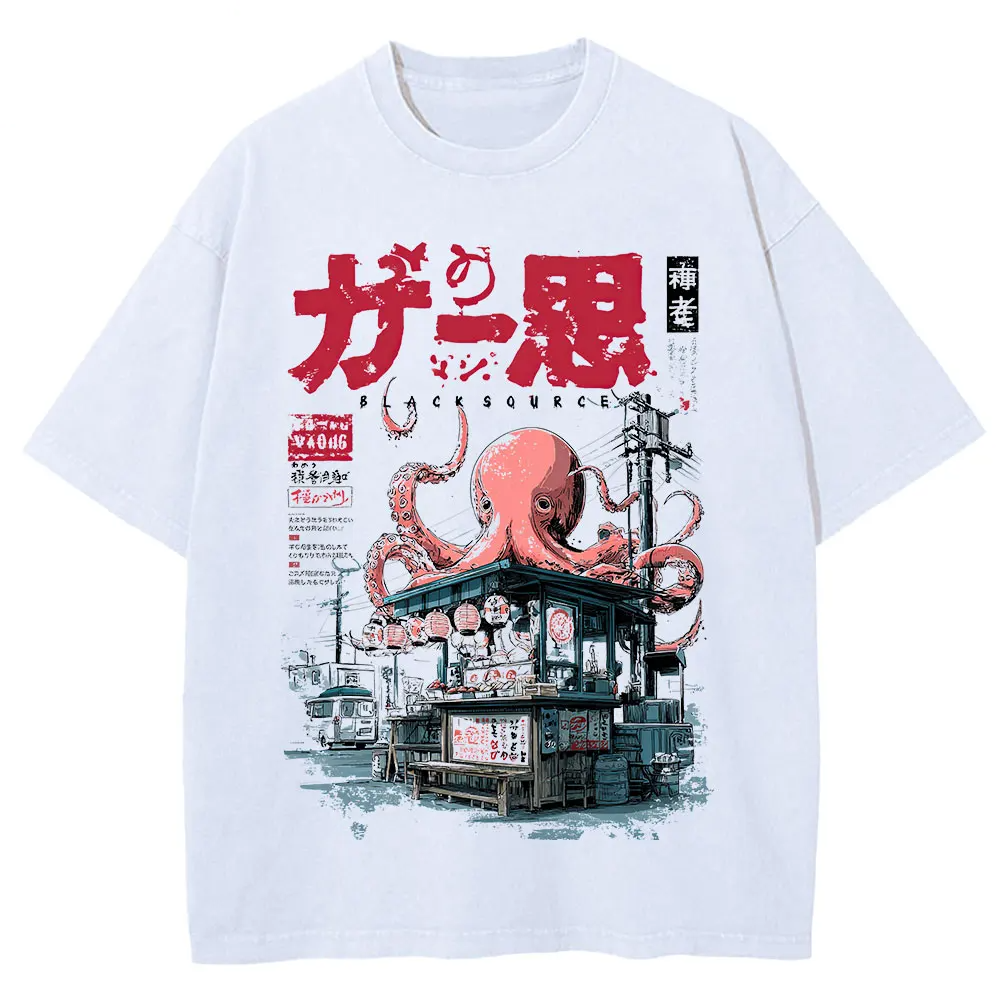 Japanese Takoyaki Graphic T-Shirt Oversized Anime Streetwear Tee