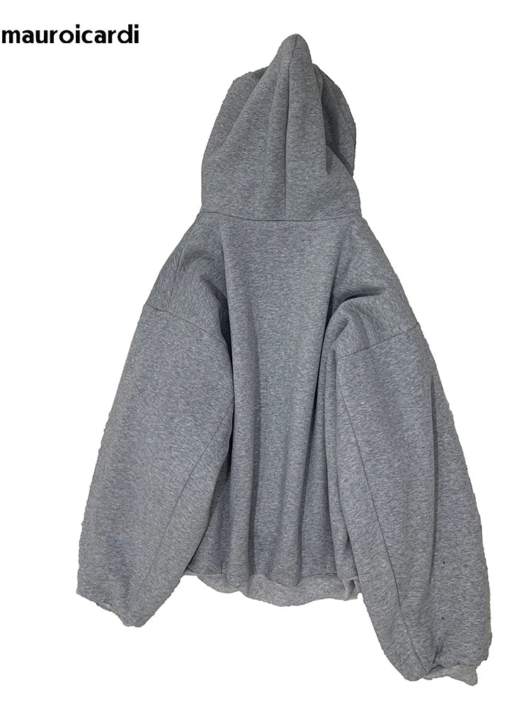 Reversible Plaid-Lined Oversized Hoodie