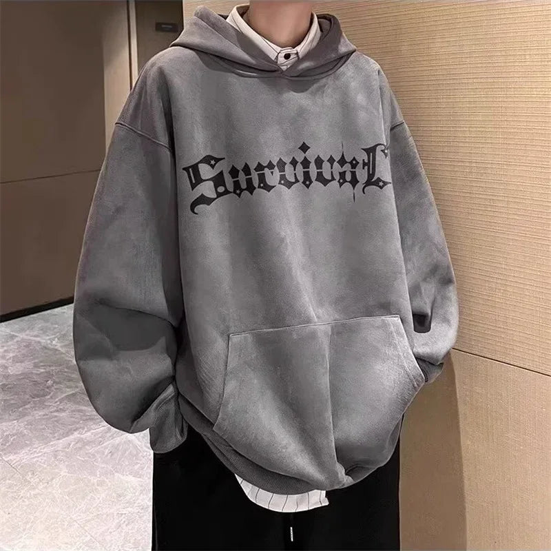 Sweat à capuche oversize avec motif araignée gothique