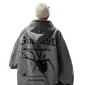 Sweat à capuche oversize avec motif araignée gothique