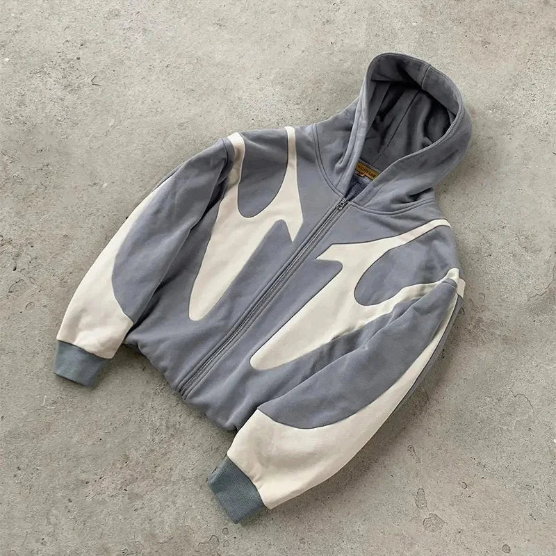Devil Graphic Zip-Up Hoodie