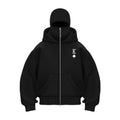 Y2K Double Hooded Balaclava Zip Hoodie