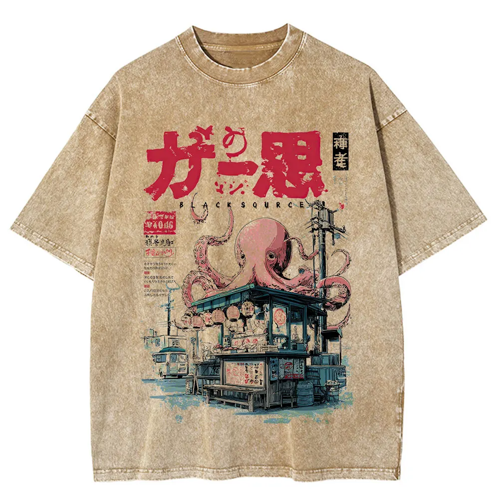 Japanese Takoyaki Graphic T-Shirt Oversized Anime Streetwear Tee