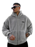 Men's Plush Hooded Zip Cardigan